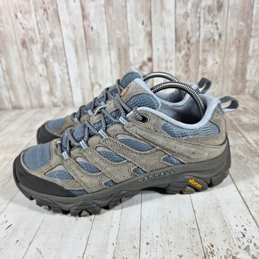 Merrell Moab 2 Vent Hiking Shoes Womens Granite Blue Suede Mesh Vibram Low Top
